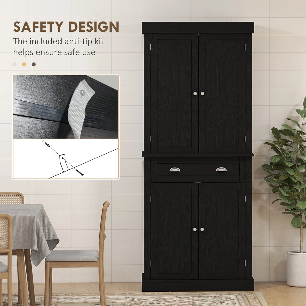 72" Kitchen Pantry Cabinet with 2 Cupboards and Drawer Z446