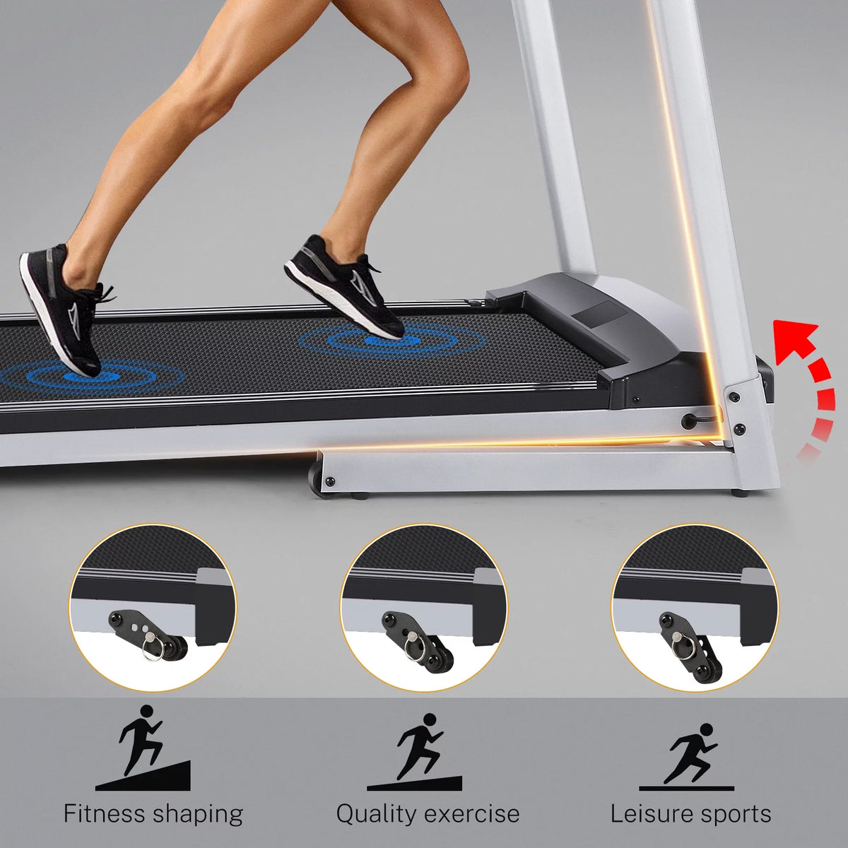 Electric Motorized Treadmill with 3 Incline Levels X11035