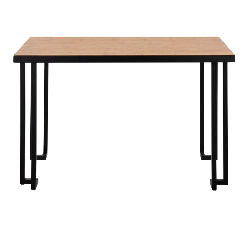 Black Steel Natural Wood Top Desk S5411