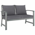 Dark Gray Cushion Solid Acacia Wood Patio Bench K59998