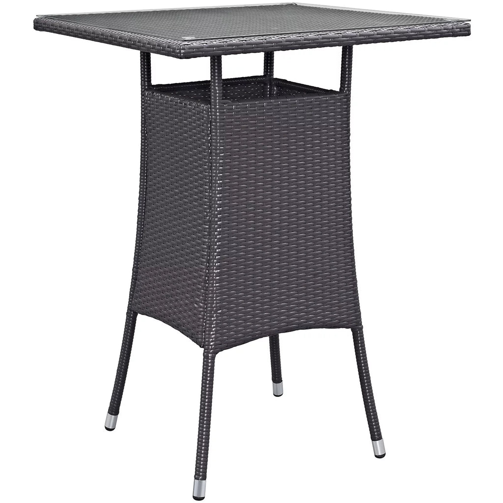 Beige Rattan 5 Pc Outdoor Patio Bar Table and Chairs Set F790366
