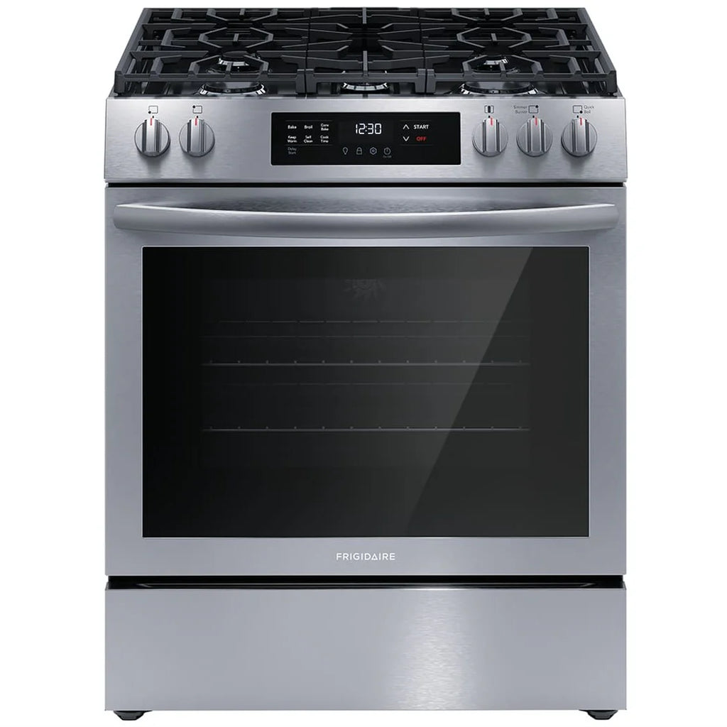 30 In. 5.1 Cu Ft. Stainless Steel Gas 5-Burner Range with Convection Bake O847