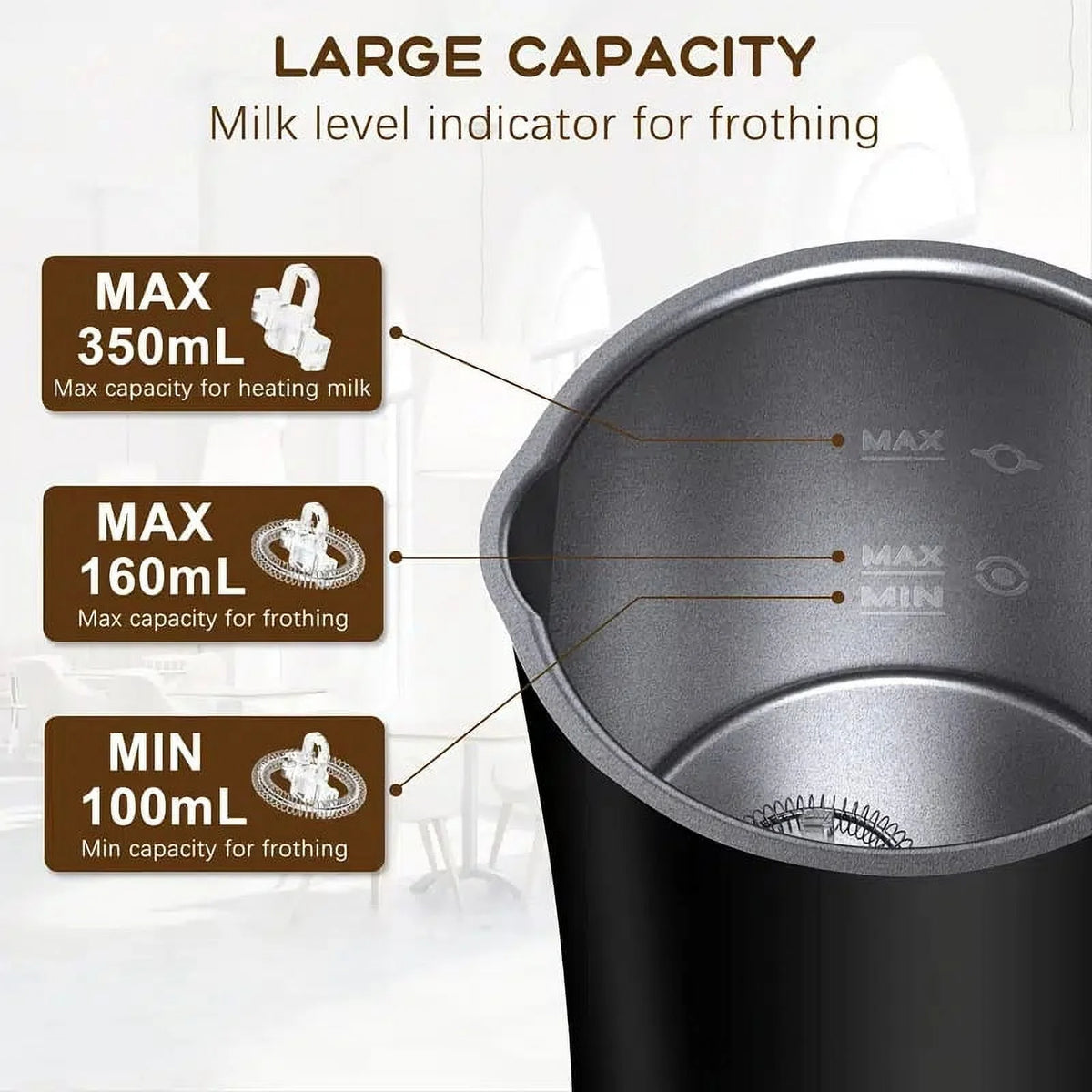 4 In 1 Electric Milk Frother And Warmer 400W White M819
