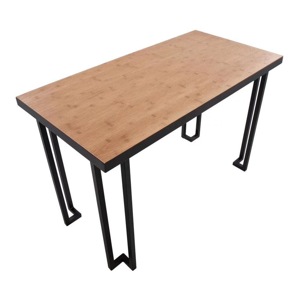 Black Steel Natural Wood Top Desk S5411