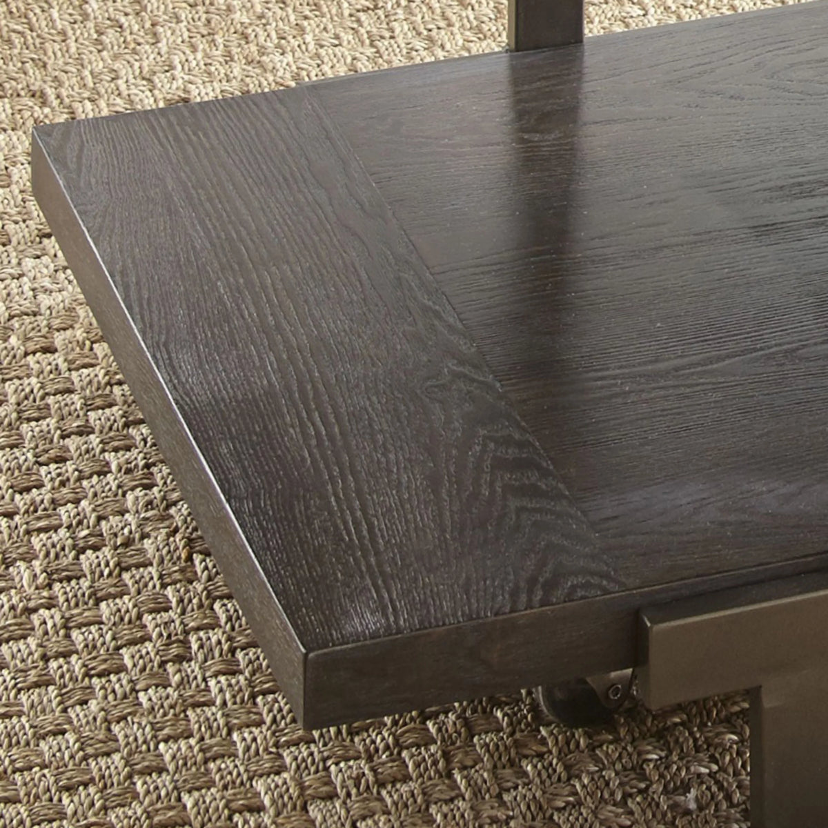 Rustic Industrial Cocktail Table with Bottom Shelf N91771
