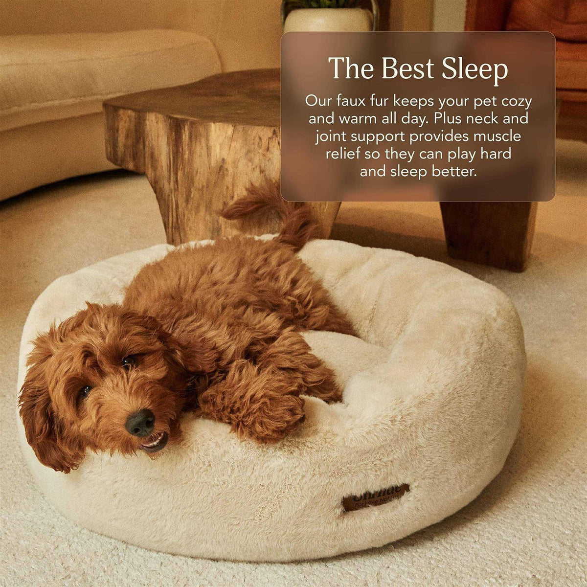 Extra Soft Dog Bed Removable Faux Fur Cover D9225