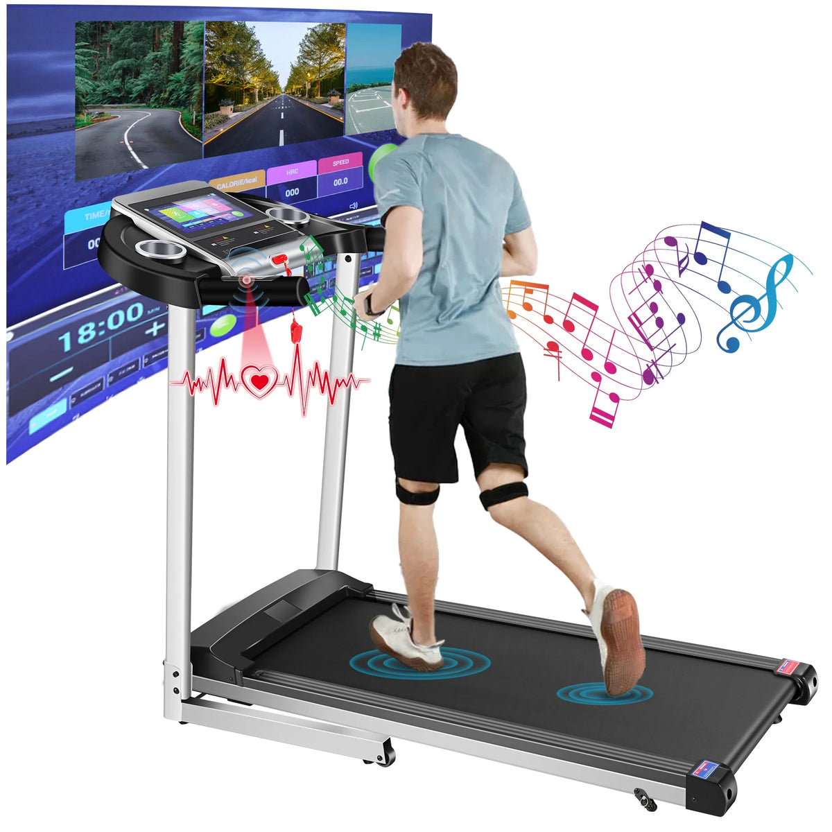Electric Motorized Treadmill with 3 Incline Levels X11035