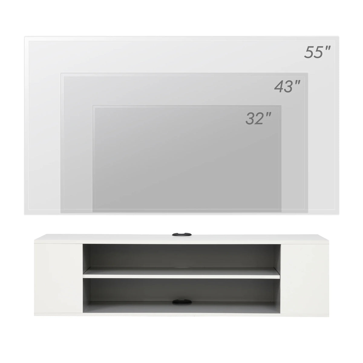 White Floating Wall Mounted TV Stand N35054