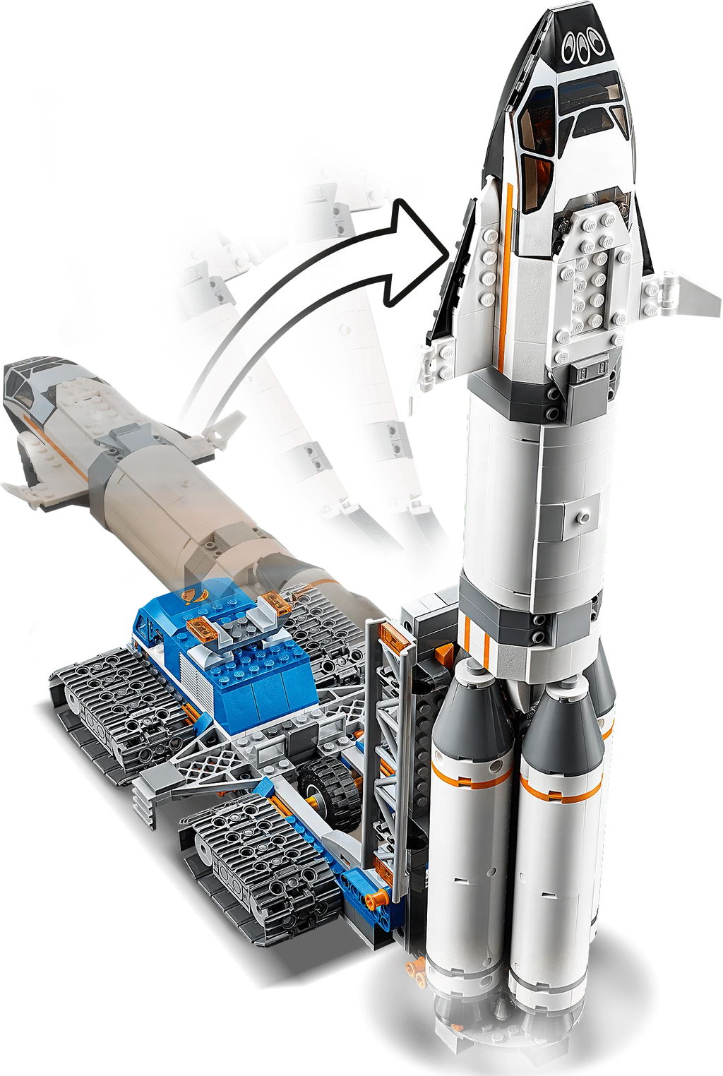 Space Rocket Assembly & Transport Toy Set 1055 Pieces C675049