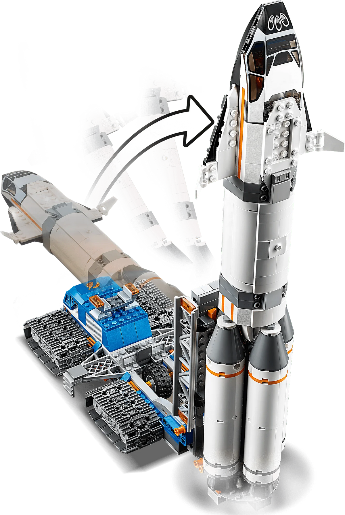 Space Rocket Assembly & Transport Toy Set 1055 Pieces C675049