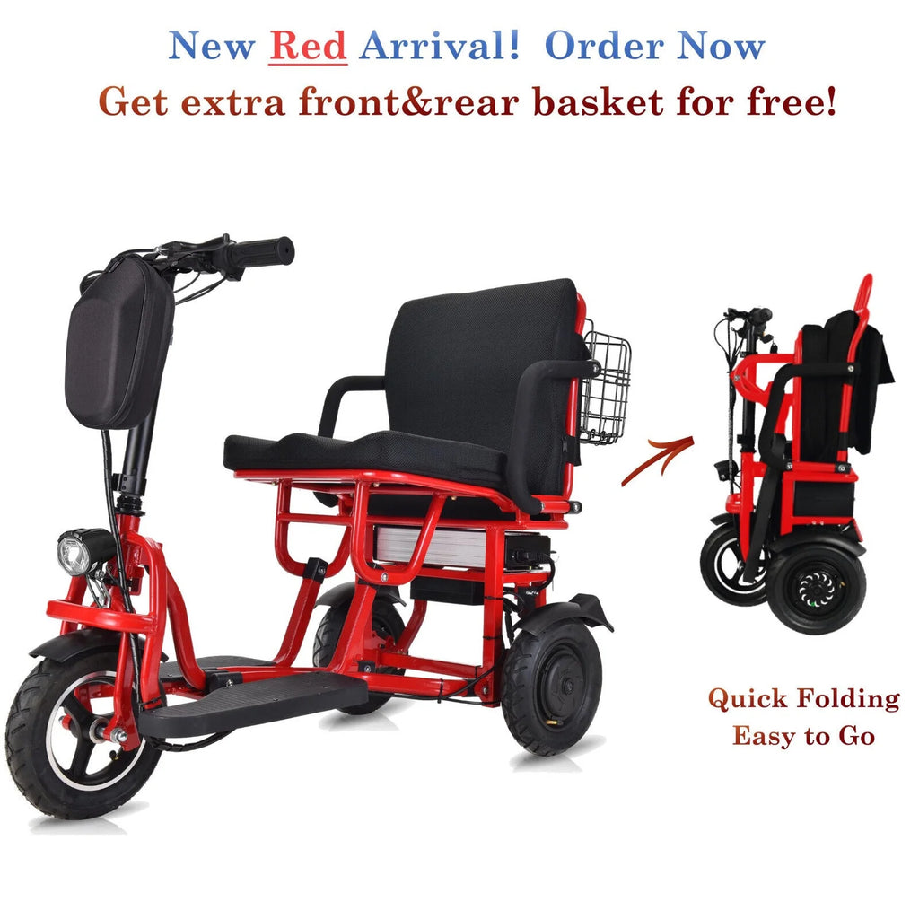 Foldable 3 Wheel Mobility Scooter with Lithium Battery K927