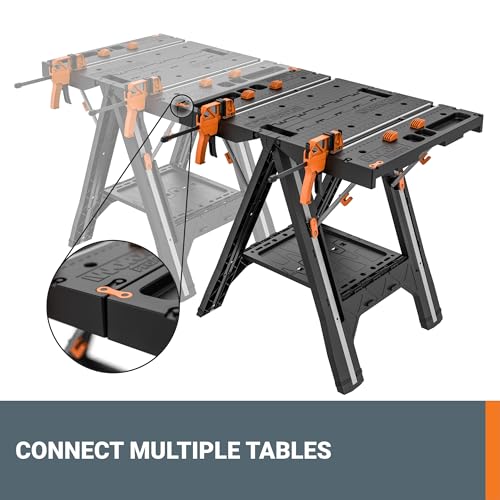2-in-1 Folding Work Table & Sawhorse Portable Workbench L847412