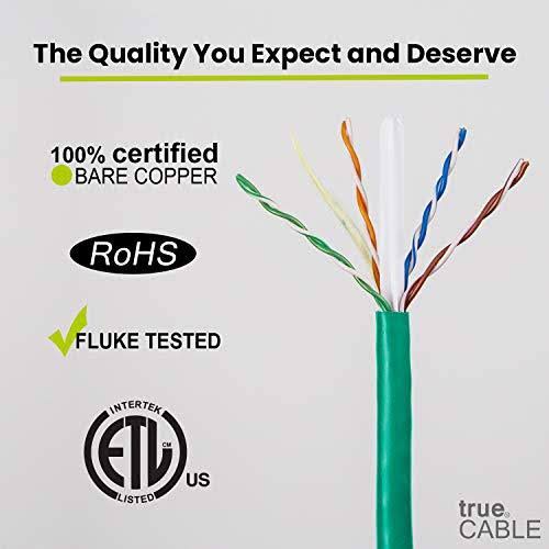 Cat6a Plenum CMP 1000ft Green 23AWG Bare Copper O401