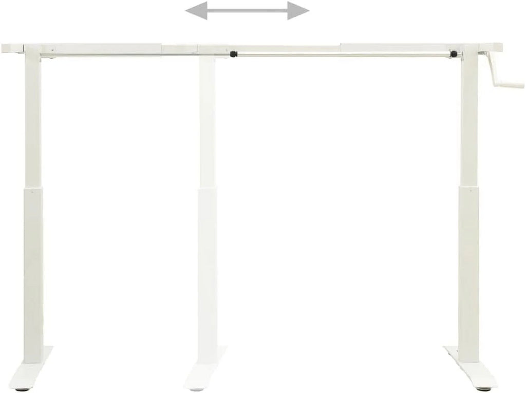 White Adjustable Standing Desk Frame with Crank System L3075
