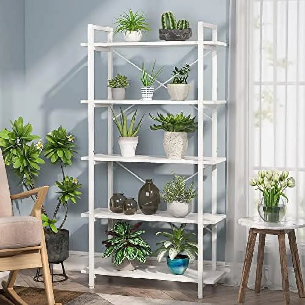 5 Tier Black Bookshelf Metal Frame S145180