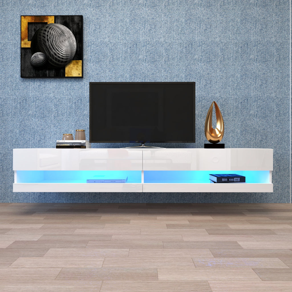 White Wall Mounted Floating TV Stand up to 80 inch A61103
