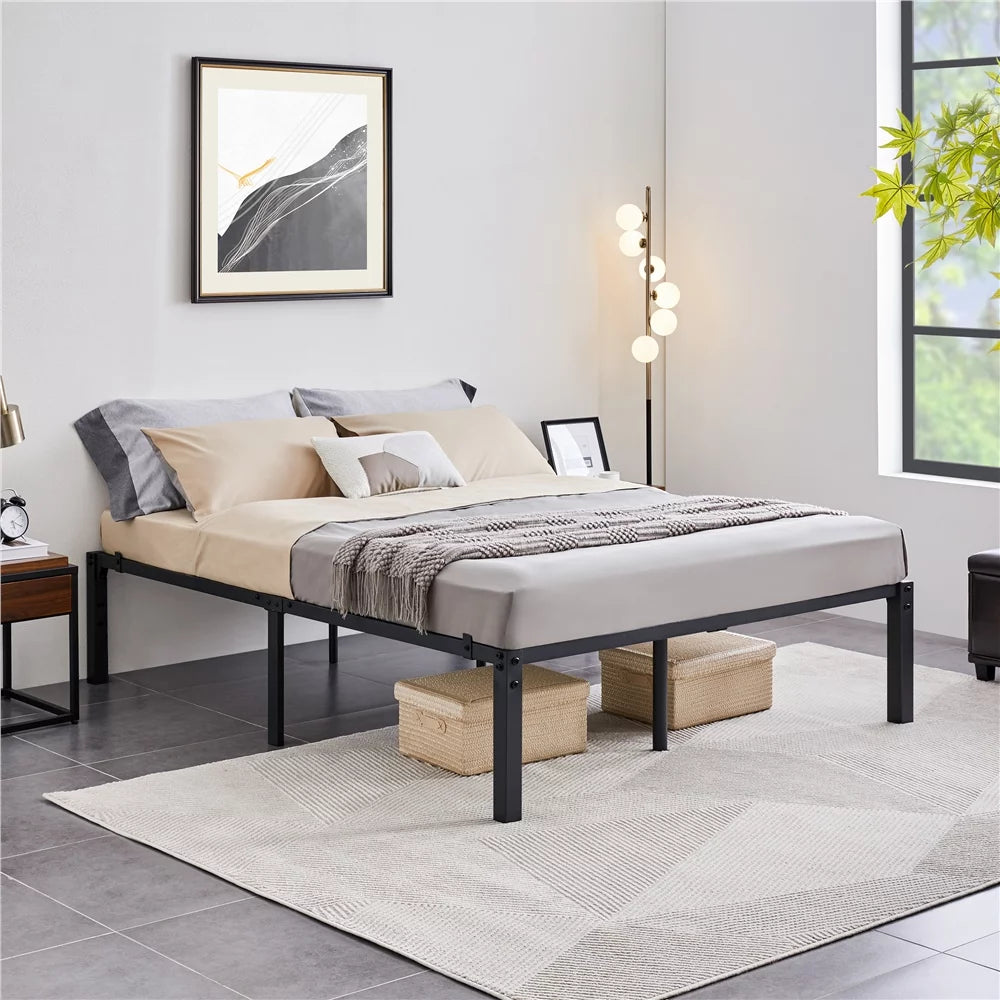 Twin Size Black Metal Platform Bed Frame J328