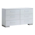 Contemporary Wood 6-Drawer Dresser in White U79633