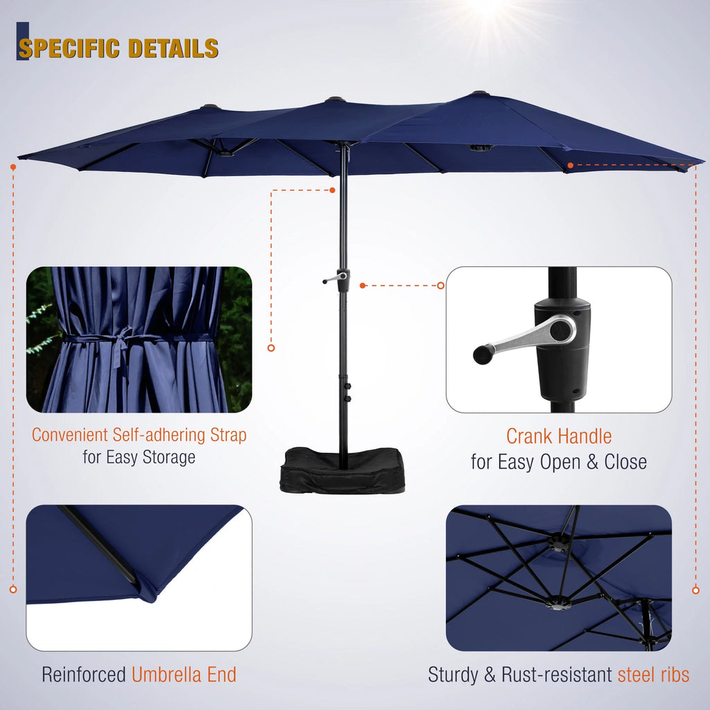 8-Piece Outdoor Patio Dining Set with Navy Umbrella Z220337
