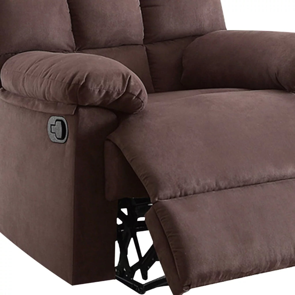 Brown Plush Cushioned Recliner A808