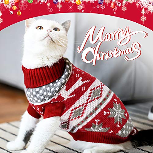 Cat & Dog Christmas Sweater 2 Pack X-Small Red Grey N7141