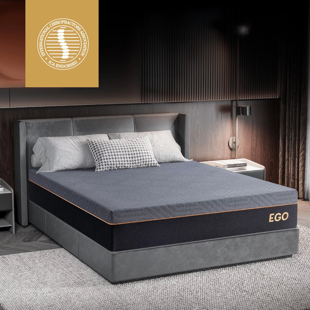 Black 12 inch Queen Gel Memory Foam Mattress S1087