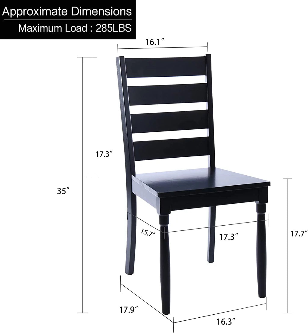 Black Wood Dining Chairs Set of 2 L37194