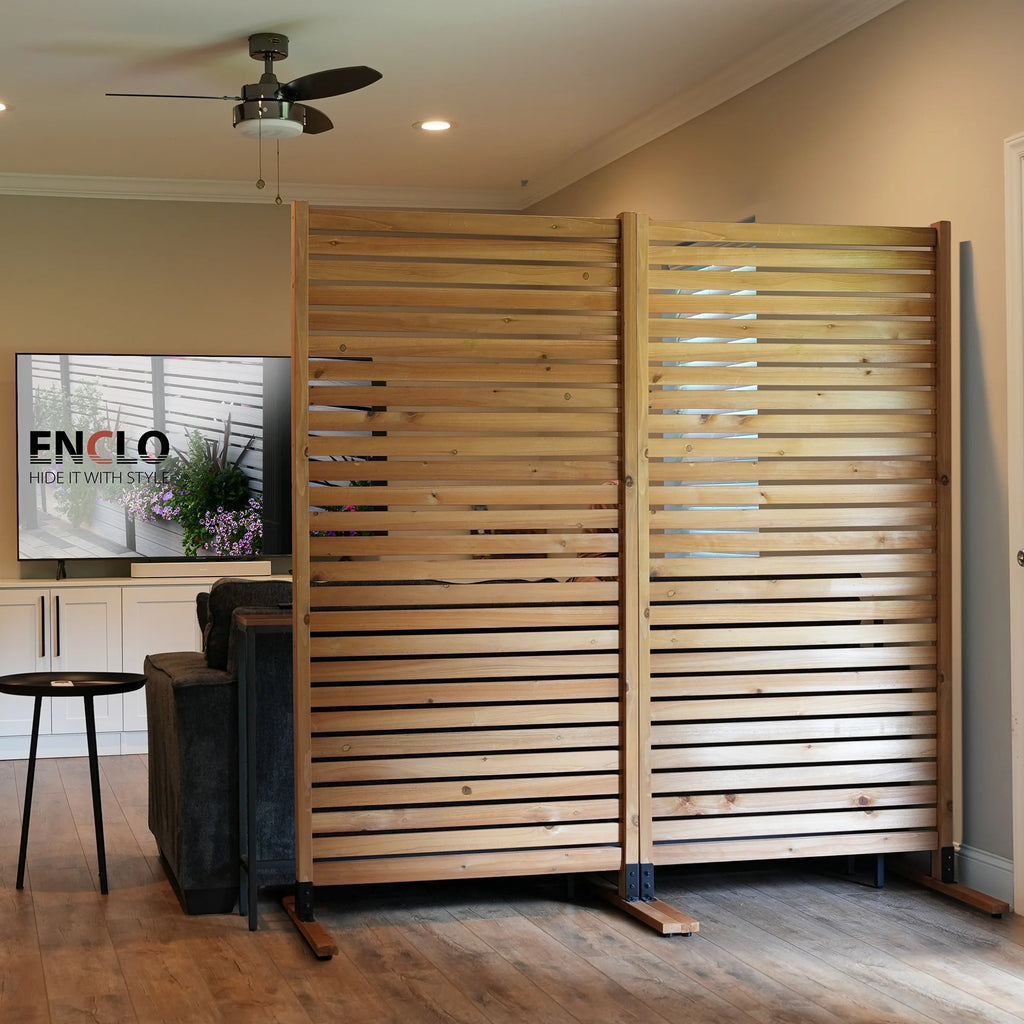 6 ft H x 3 ft W Slatted Wood Privacy Screen Kit (1 Panel) W443866