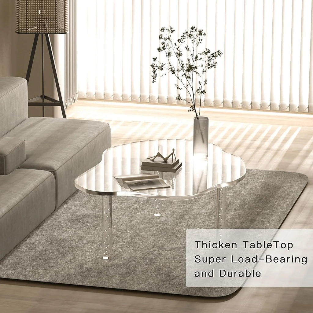 Acrylic Cloud Shape Coffee Table 39"x28"x16" Clear Irregular Coffee Table C543