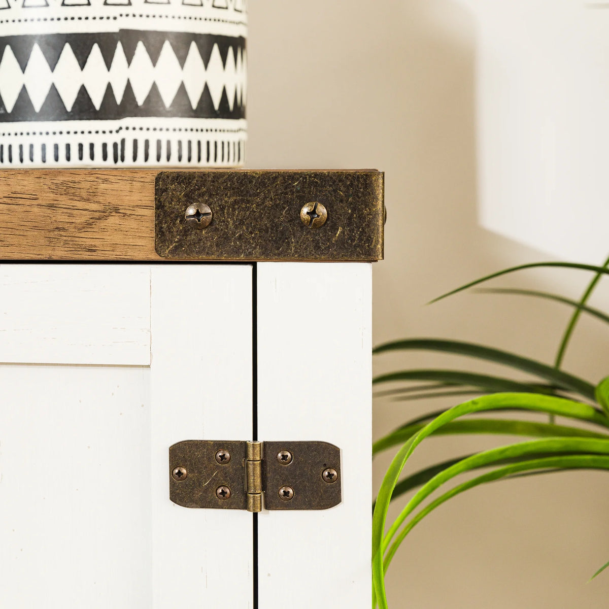 White Barn Door TV Stand C6185
