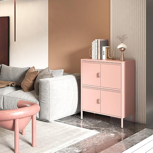 Black 2 Door Metal Storage Cabinet with Adjustable Shelf S267
