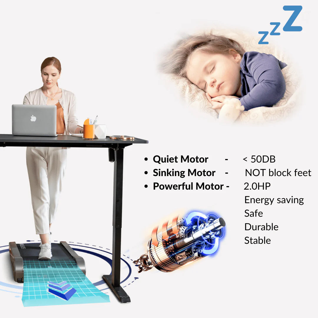 Under Desk Electric Walking Treadmill 2.0HP H8216
