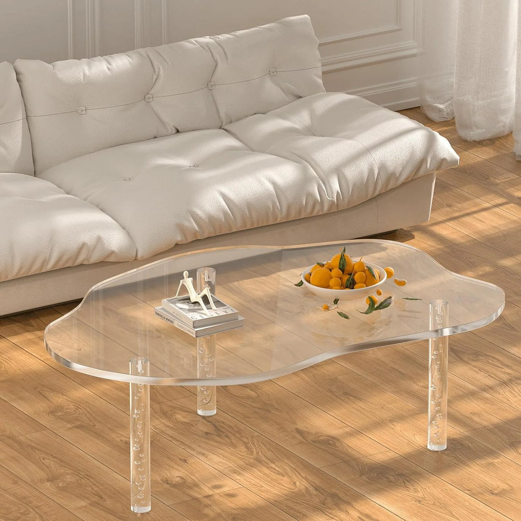 Acrylic Cloud Shape Coffee Table 39"x28"x16" Clear Irregular Coffee Table C543