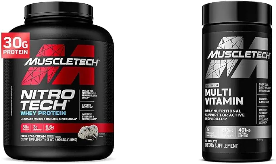 Whey Protein Powder & Multivitamin with 30g Protein, 3g Creatine, 18 Vitamins & Minerals L99477