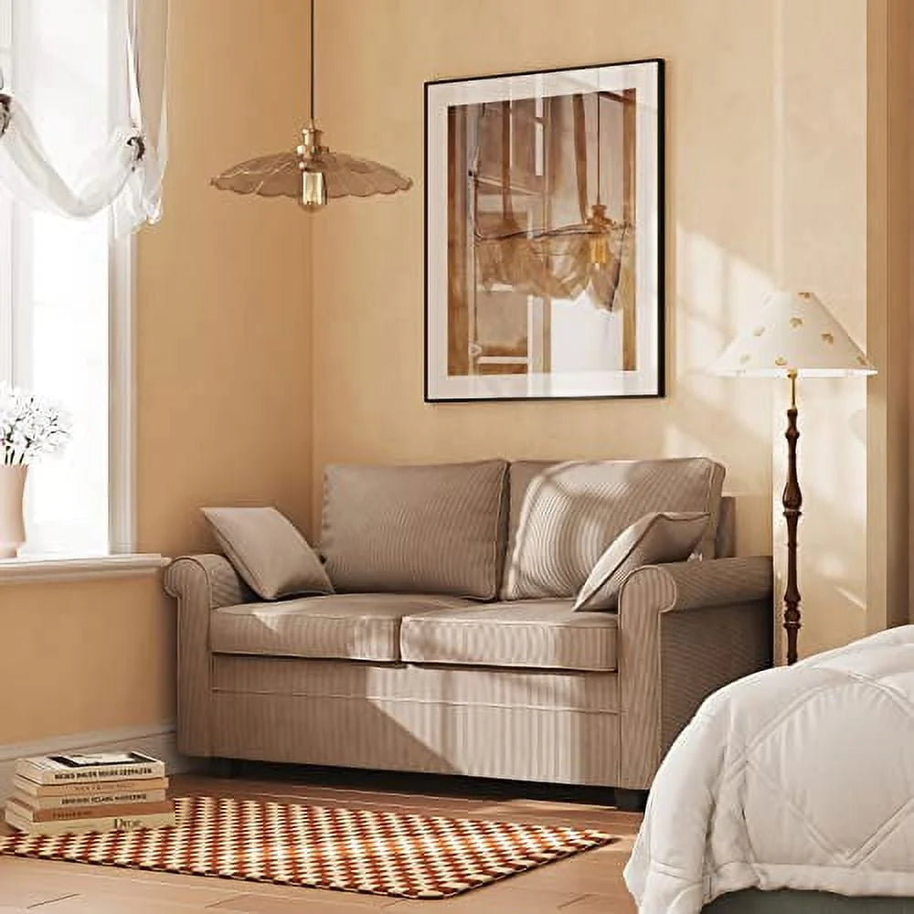 Brown Corduroy 2 in 1 Sleeper Sofa Bed U701