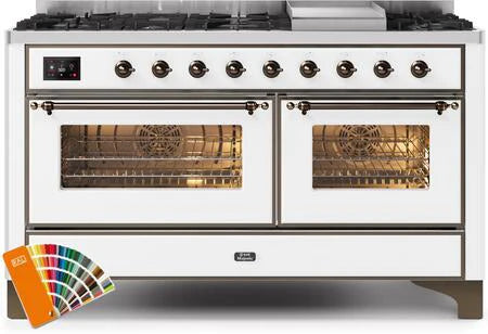 60 Dual Fuel Natural Gas Range with Bronze Trim P2829