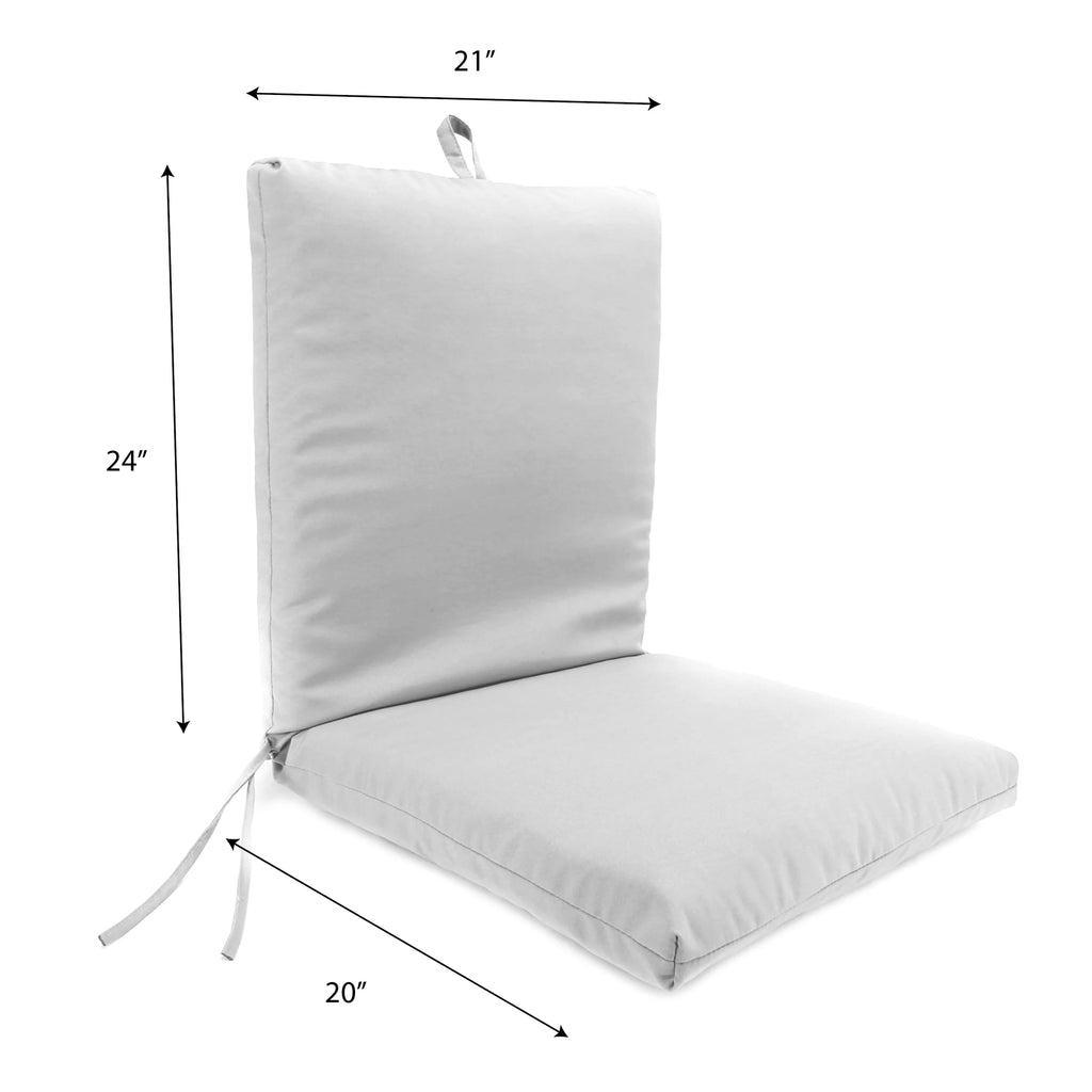 Grey Stripe Rectangular Outdoor Chair Cushion with Ties C163451