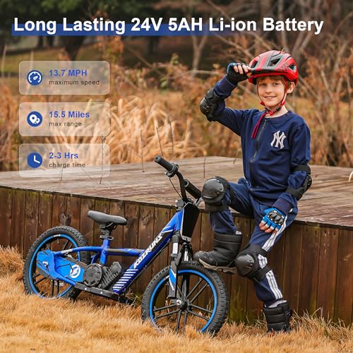 Lightweight 170W Electric Dirt Bike for Kids, Adjustable Seat, 12Inch Off Road Tires, Red Z803