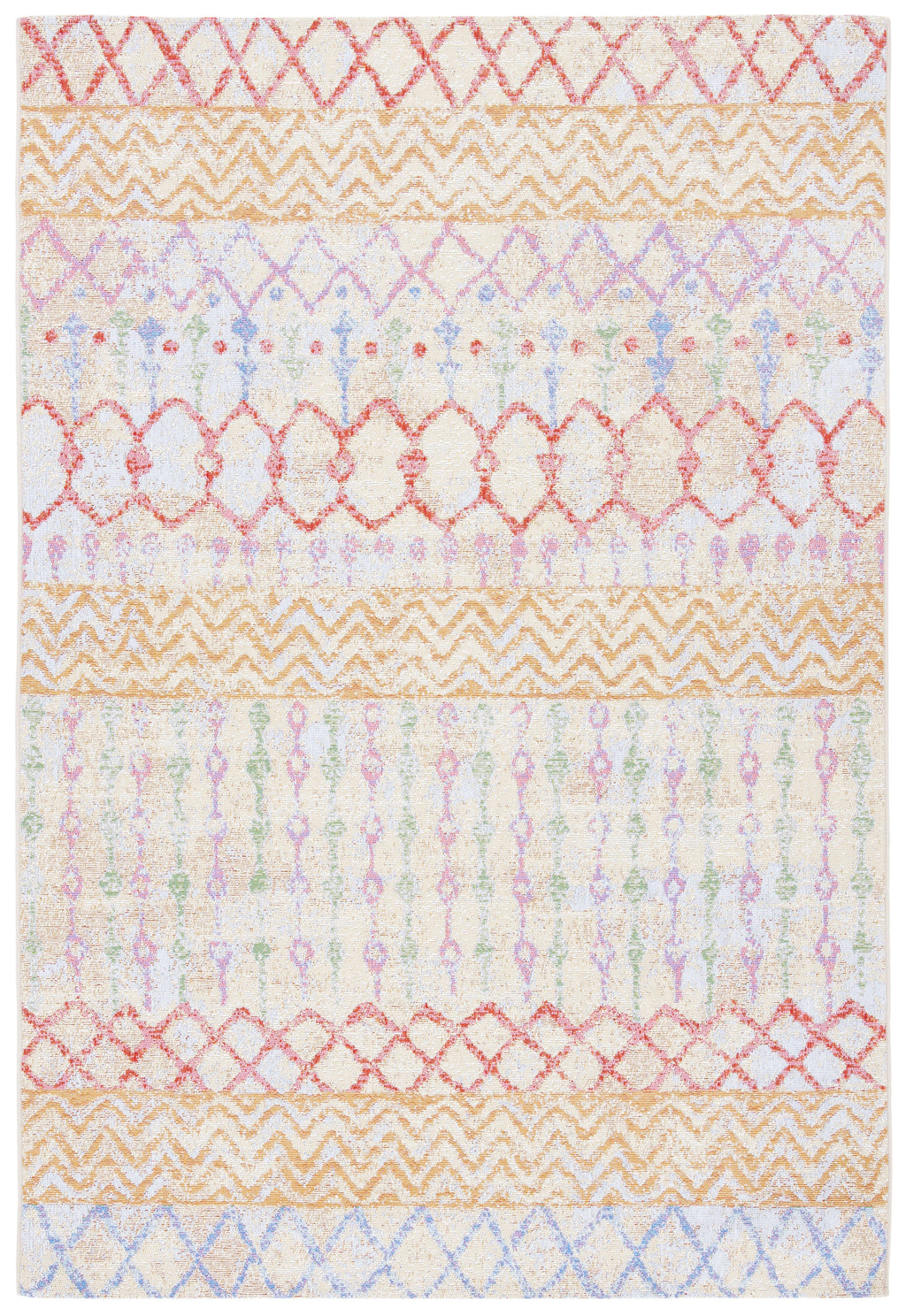 Gold Blue 8' x 10'5" Geometric Area Rug K33436