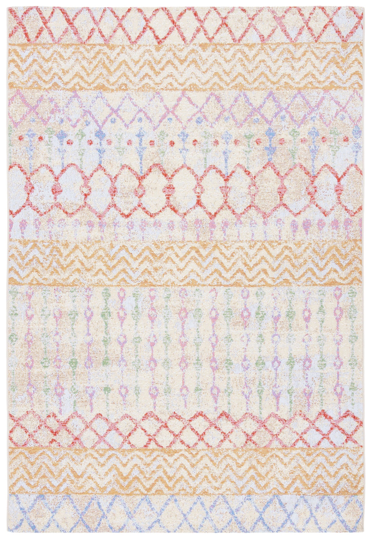 Gold Blue 8' x 10'5" Geometric Area Rug K33436