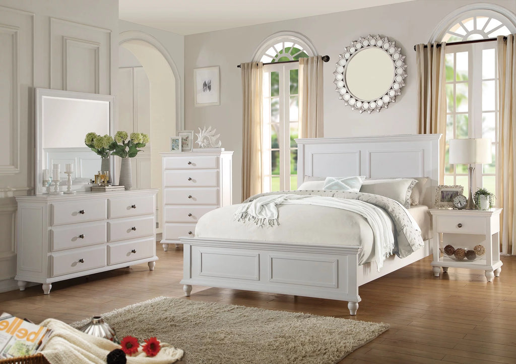 White 4 Piece Eastern King Size Bedroom Set R633556