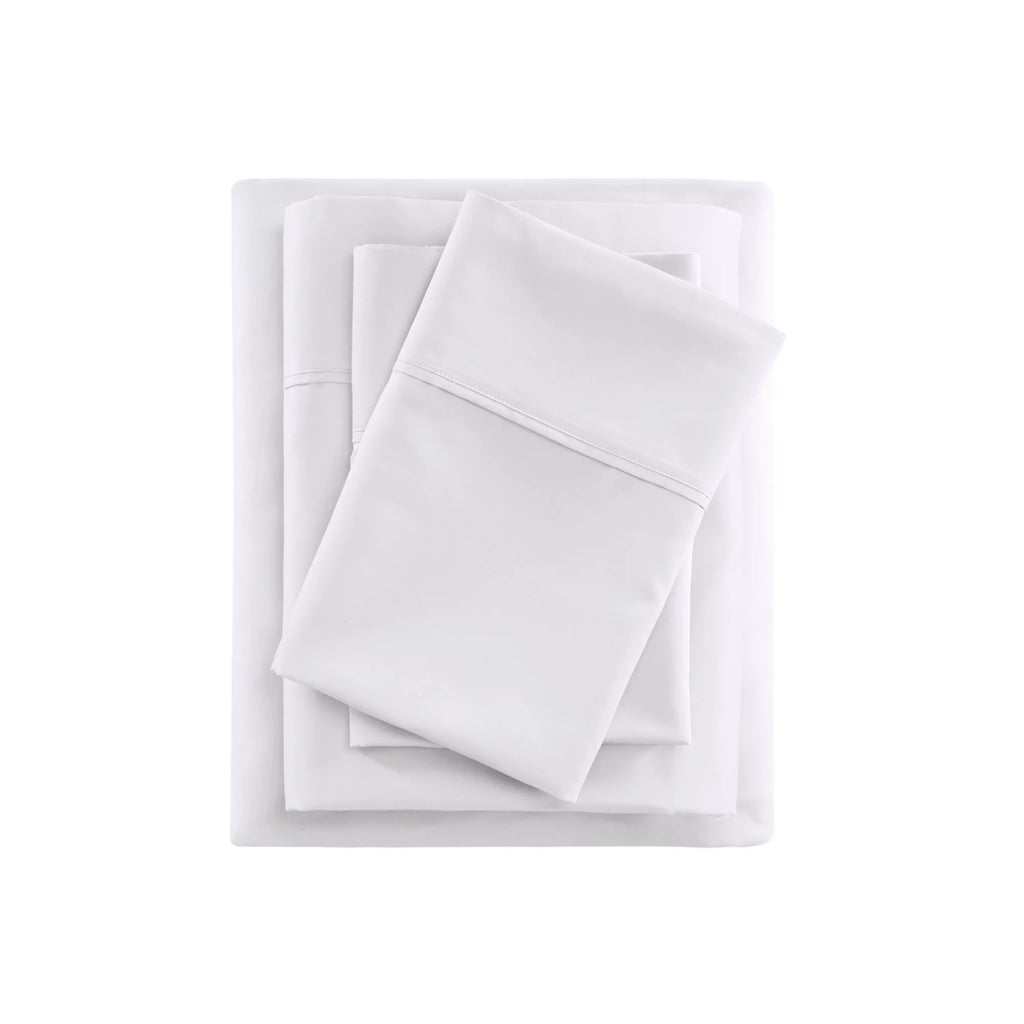White 600 Thread Count Cotton Blend 4 PC Queen Sheet Set G821928