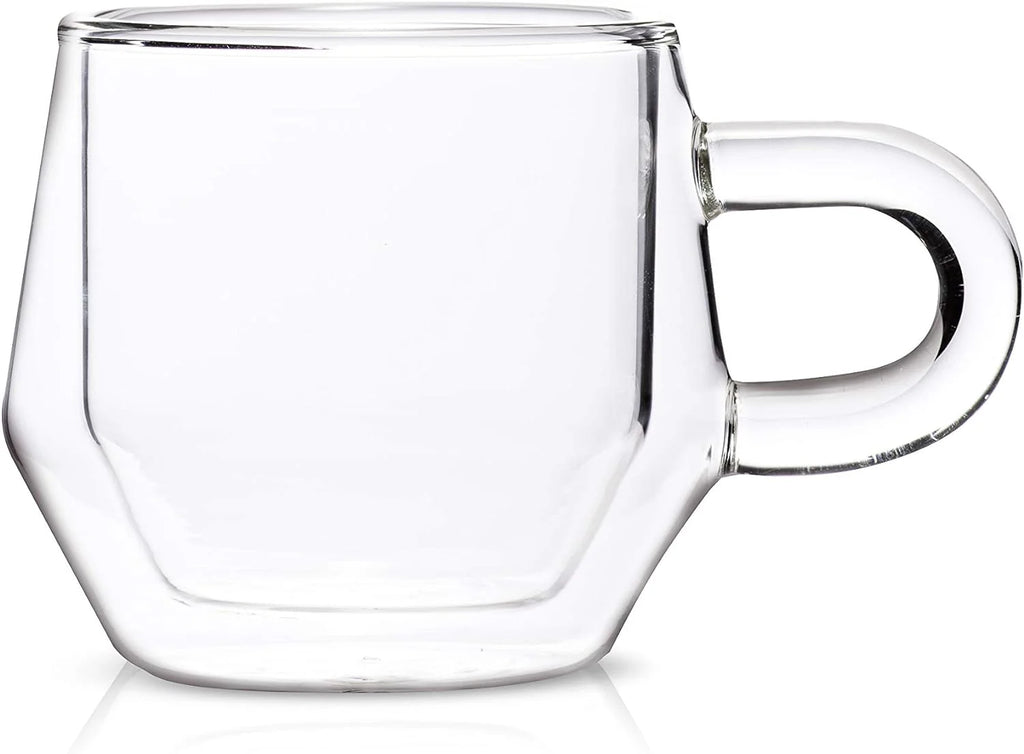 Clear 4Oz Double Walled Glass Espresso Cups with Handles P3538