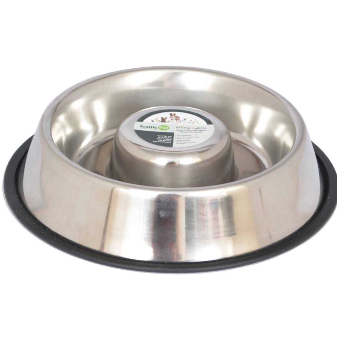 Stainless Steel Slow Feed Pet Bowl W666964