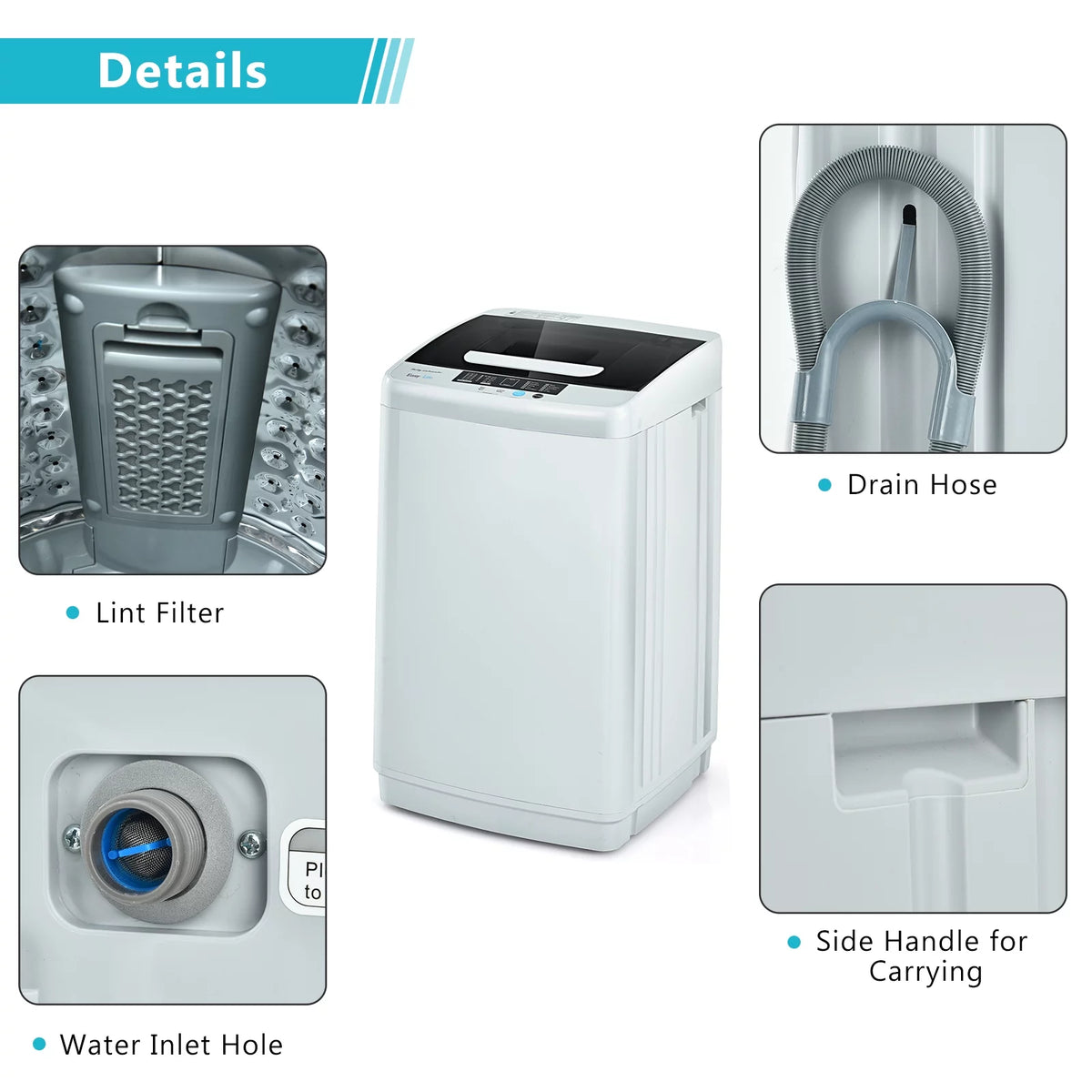 Portable Full-Automatic Washing Machine 8.8lbs X647