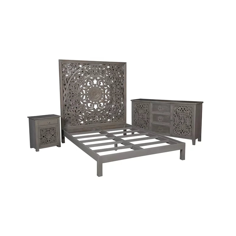 Queen Solid Wood Bed O6474