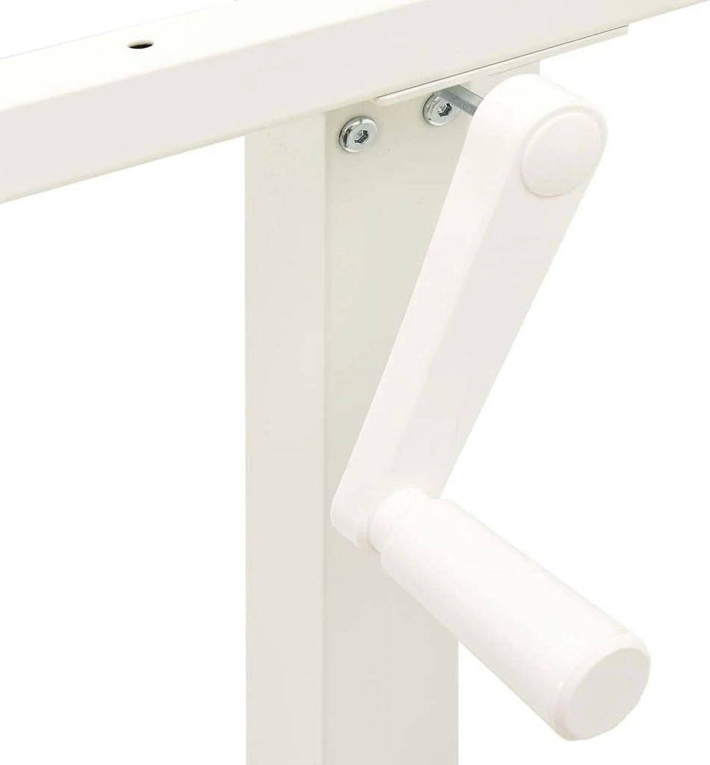 White Adjustable Standing Desk Frame with Crank System L3075