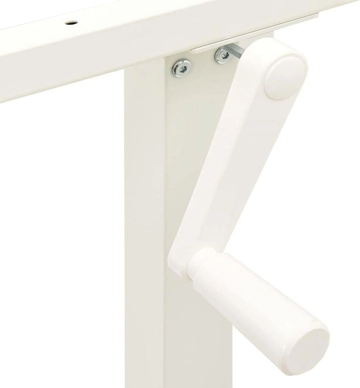 White Adjustable Standing Desk Frame with Crank System L3075