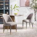 Velvet Upholstered Dining Chairs Set of 2 with Gold Legs Q67768