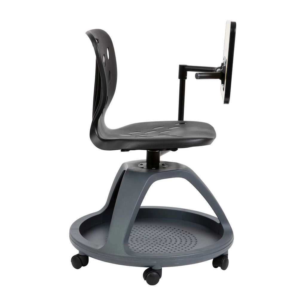 Black Plastic Mid Back Desk Chair with Casters S1857